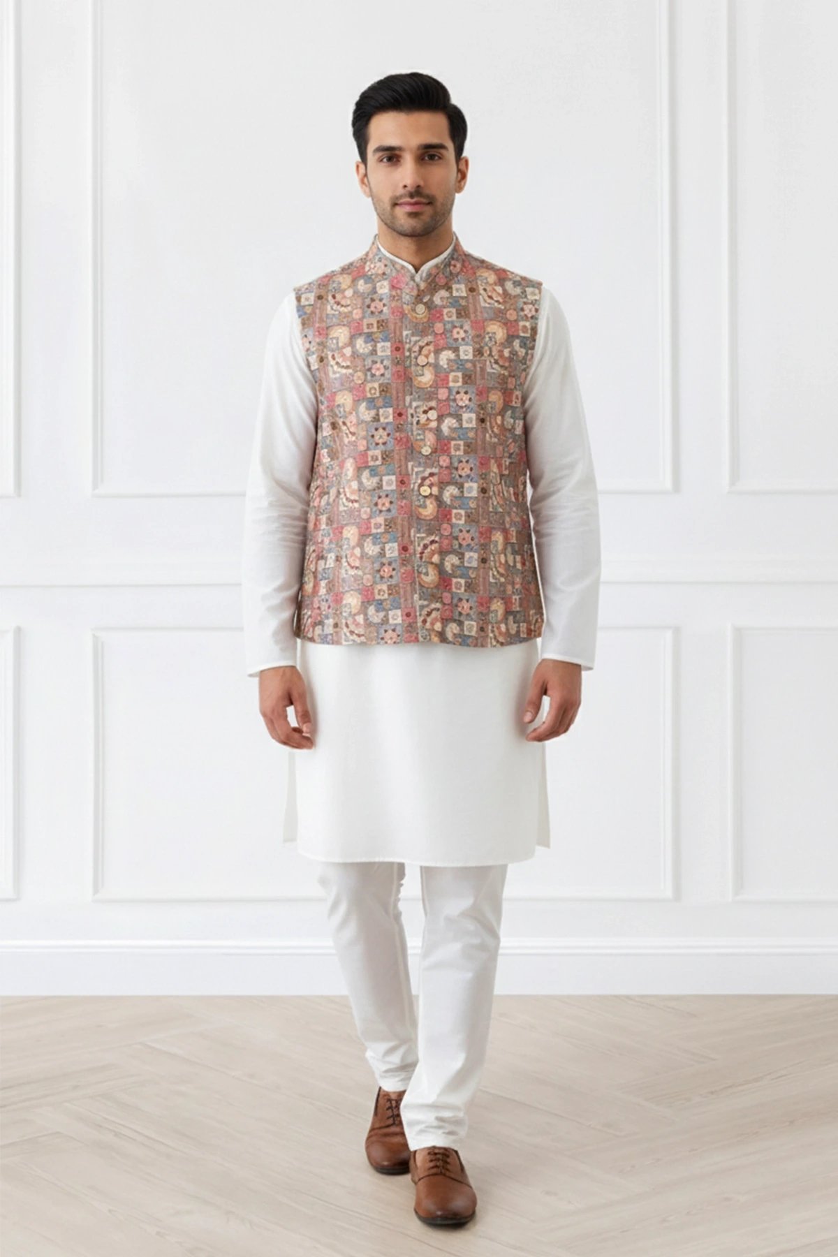 Handcrafted patchwork nehru Men's waistcoat