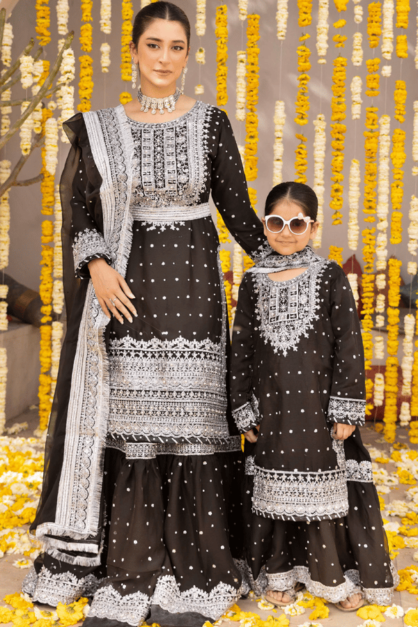 Aaliyah luxe collection 3 piece kids lengha mother and daughter collection