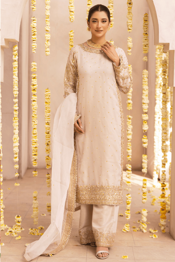 Anura luxe collection 3 piece embroidered plazo suit