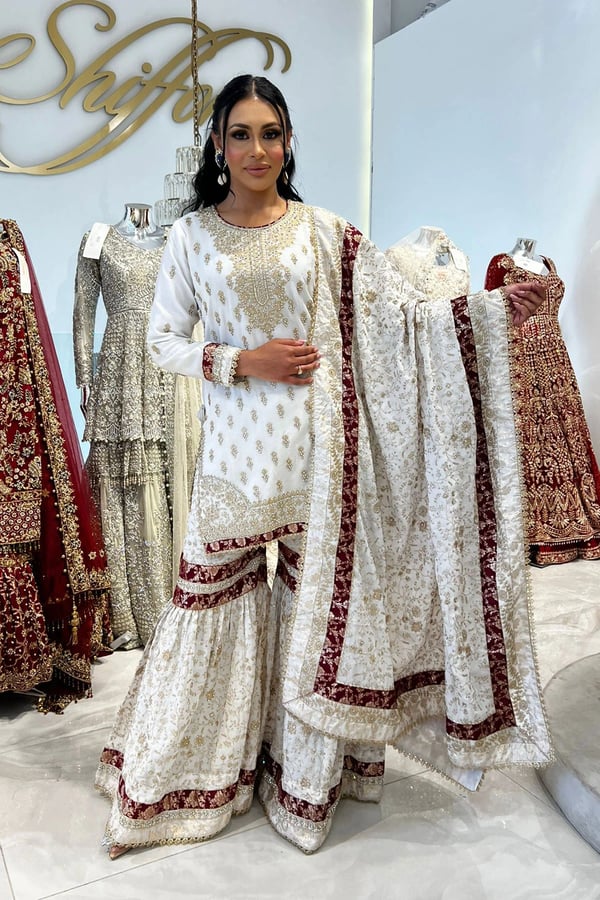 Risha luxe 3 piece gharara embroidered collection