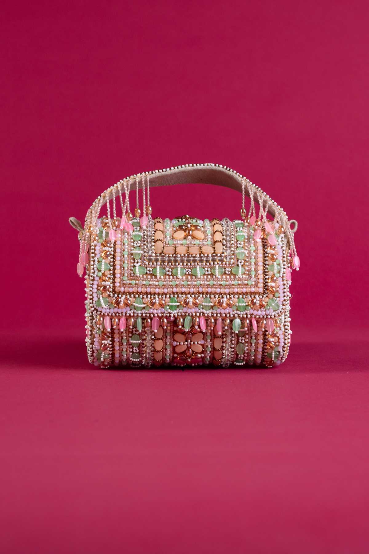 Multi embroidered clutch