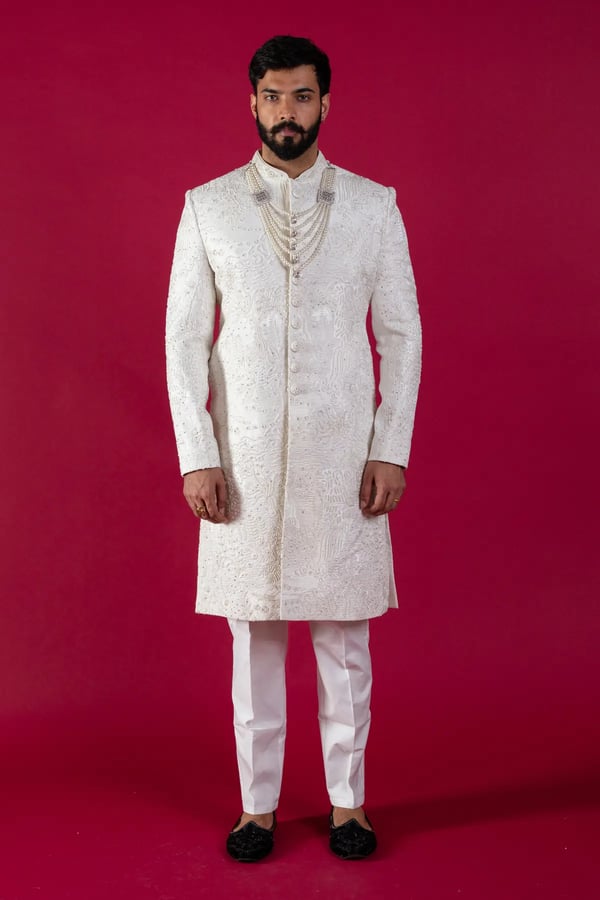 Men's georgette embroidered sherwani
