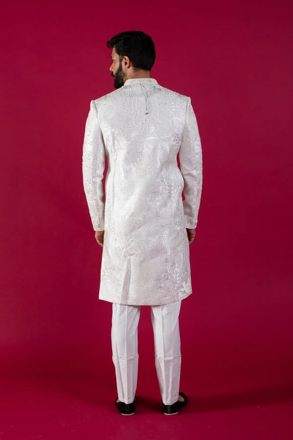 Men's georgette embroidered sherwani - Image 3
