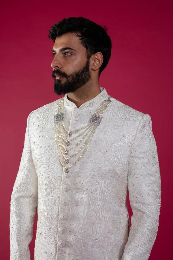 Men's georgette embroidered sherwani - Image 6