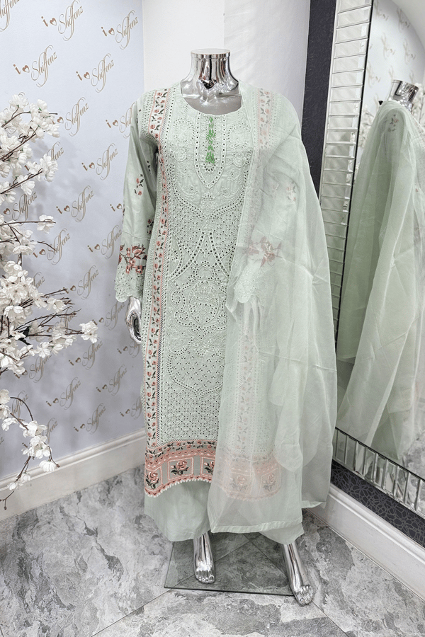 Sobia 3 piece mother and daughter collection - Mint, Large