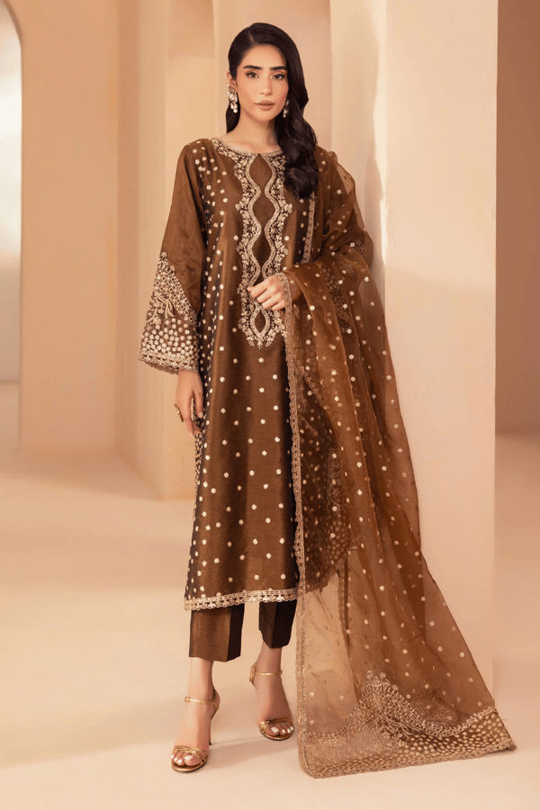 Heer luxe collection 3 piece raw silk casual suit