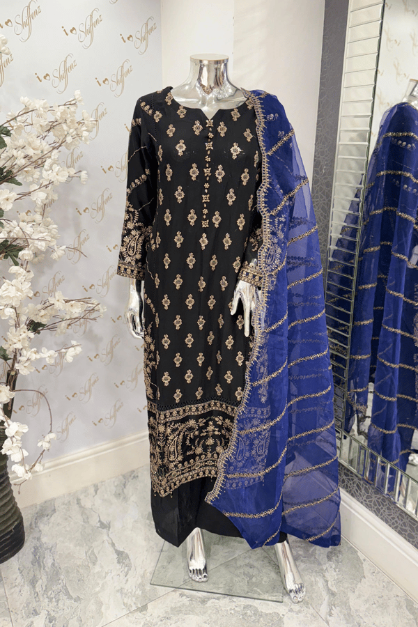 Nazish chiffon lux collection Hope 3 piece embroidered suit