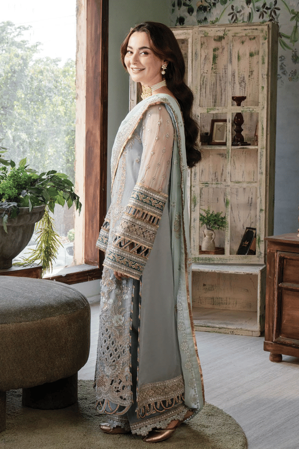 Hania Amir collection 3 piece Rumman embroidered suit - Image 2