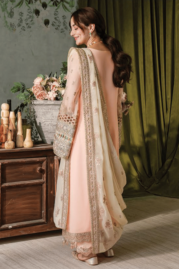 Hania Amir collection 3 piece Kashud embroidered suit - Image 2