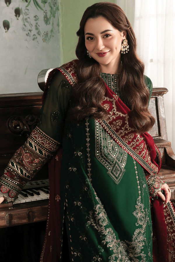 Hania Amir collection 3 piece Nafay embroidered suit - Image 2
