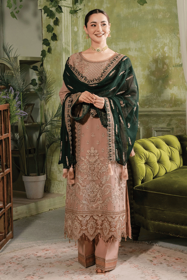 Hania Amir collection 3 piece Gul embroidered suit