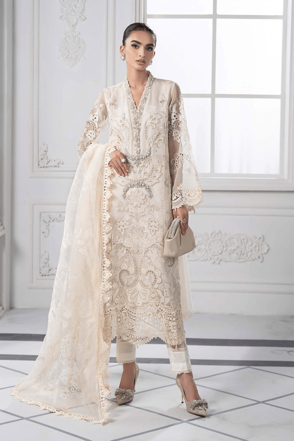 Arsh luxe collection 3 piece luxury organza embroidered suit