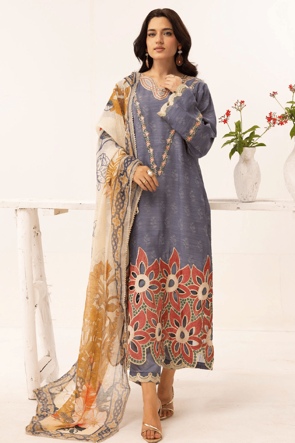 Libas E Khas collection 3 piece digital embroidered suit