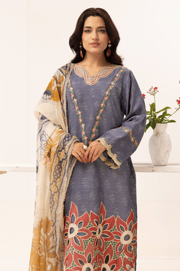Libas E Khas collection 3 piece digital embroidered suit - Image 3