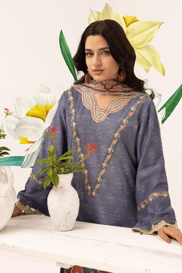 Libas E Khas collection 3 piece digital embroidered suit - Image 4