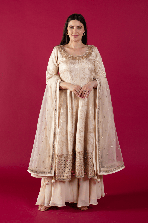 Shiffonz 3 piece peplum dress with sharara suit - Image 4