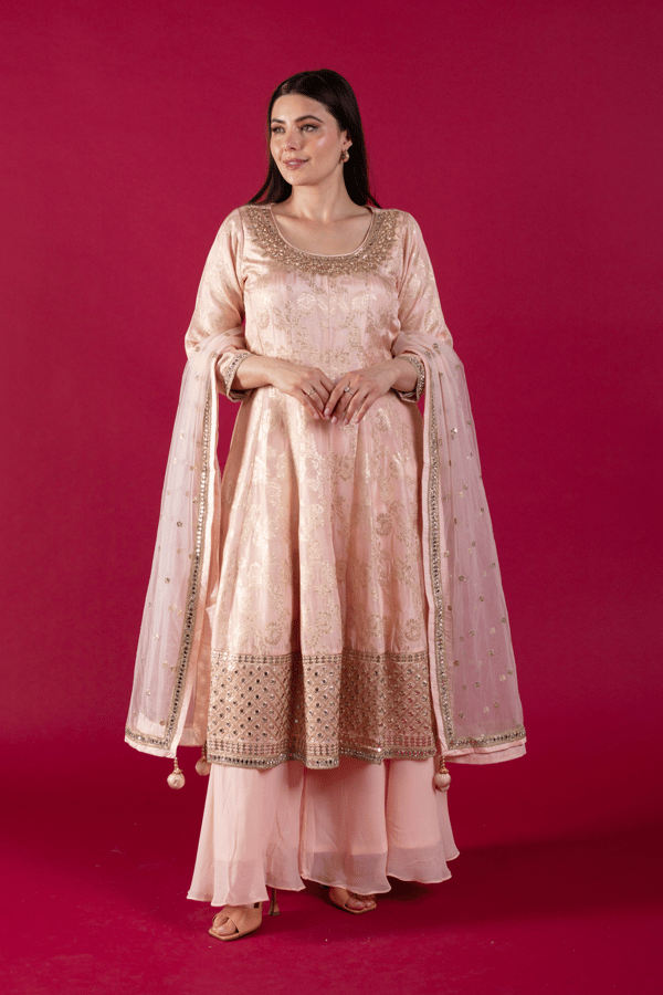 Shiffonz 3 piece peplum dress with sharara suit - Image 3