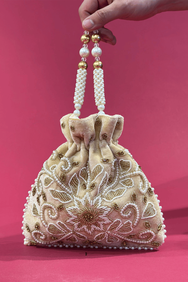 Shiffonz velvet embroidered potli bag