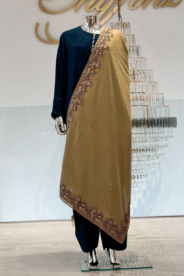 Embroidered marina shawl