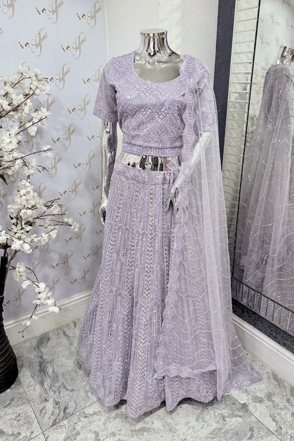 Shiffonz 3 piece net embroidered luxury lengha choli