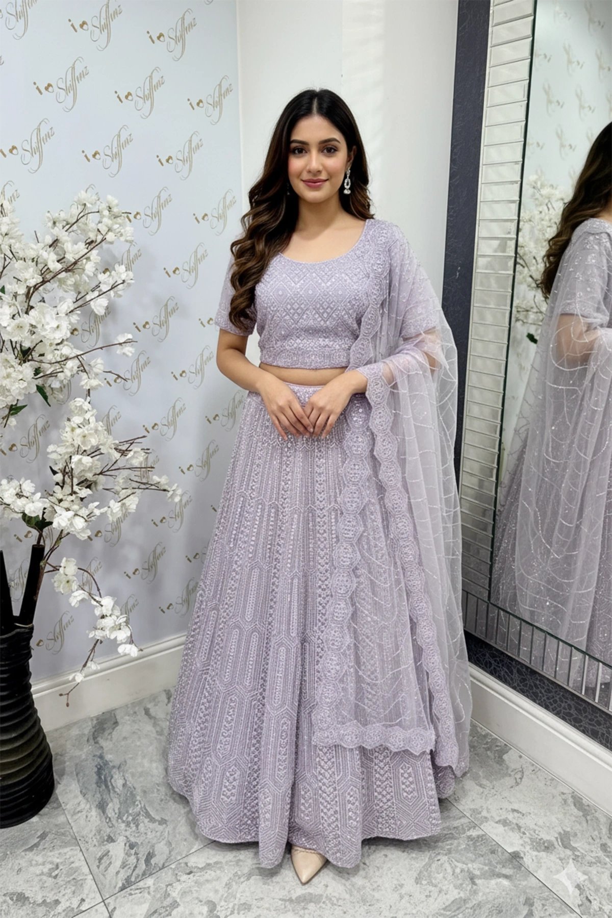 Shiffonz 3 piece net embroidered luxury lengha choli - Image 2