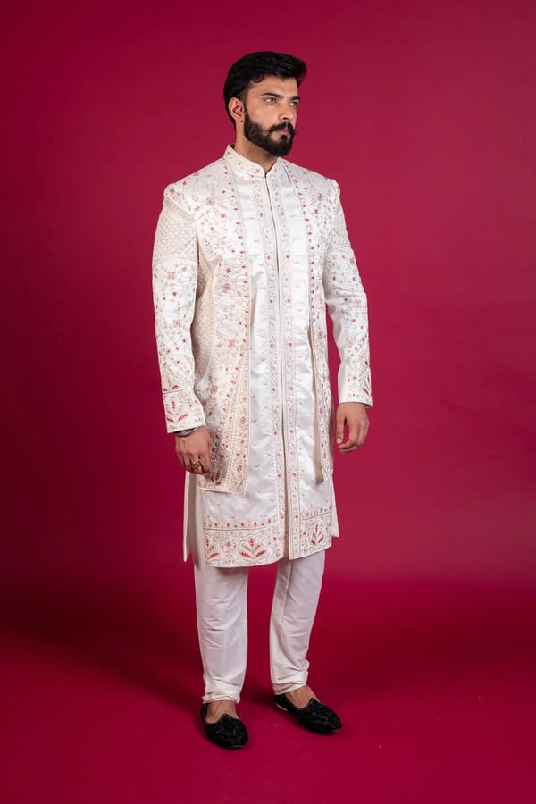 Traditional men's embroidered sherwani - Image 3