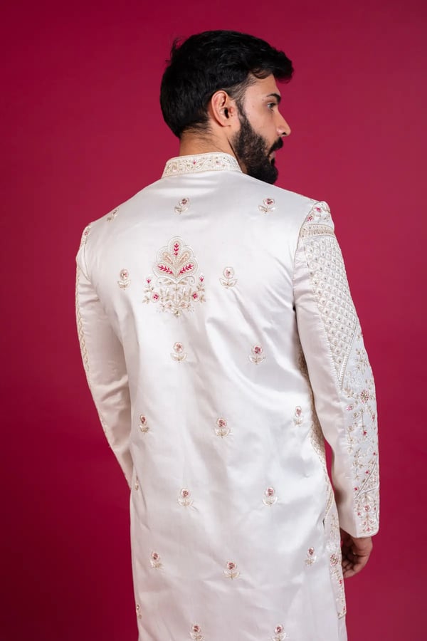 Traditional men's embroidered sherwani - Image 8