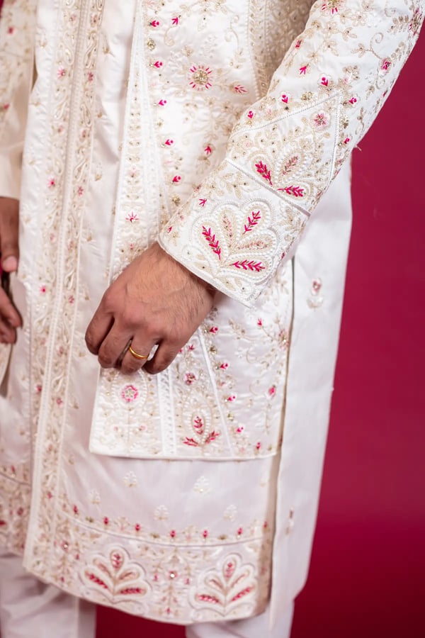 Traditional men's embroidered sherwani - Image 9