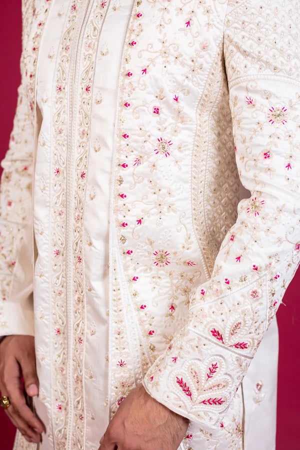 Traditional men's embroidered sherwani - Image 7