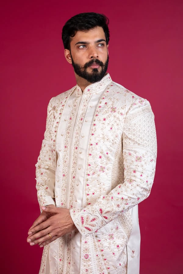 Traditional men's embroidered sherwani - Image 6