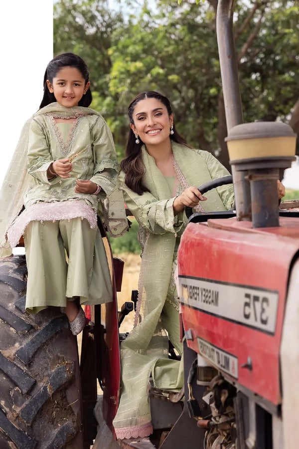Ayeza khan Heer luxe 3 piece kids Eid edit casual collection