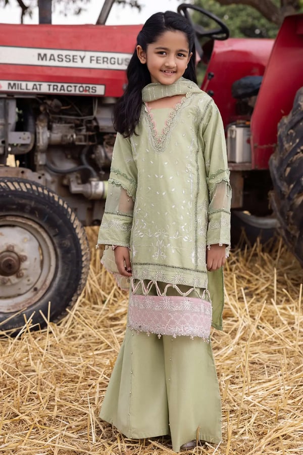 Ayeza khan Heer luxe 3 piece kids Eid edit casual collection - Image 2