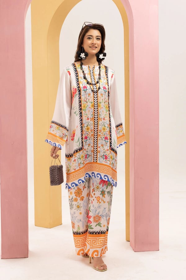 Shiffonz 2 piece silk lux printed coord set