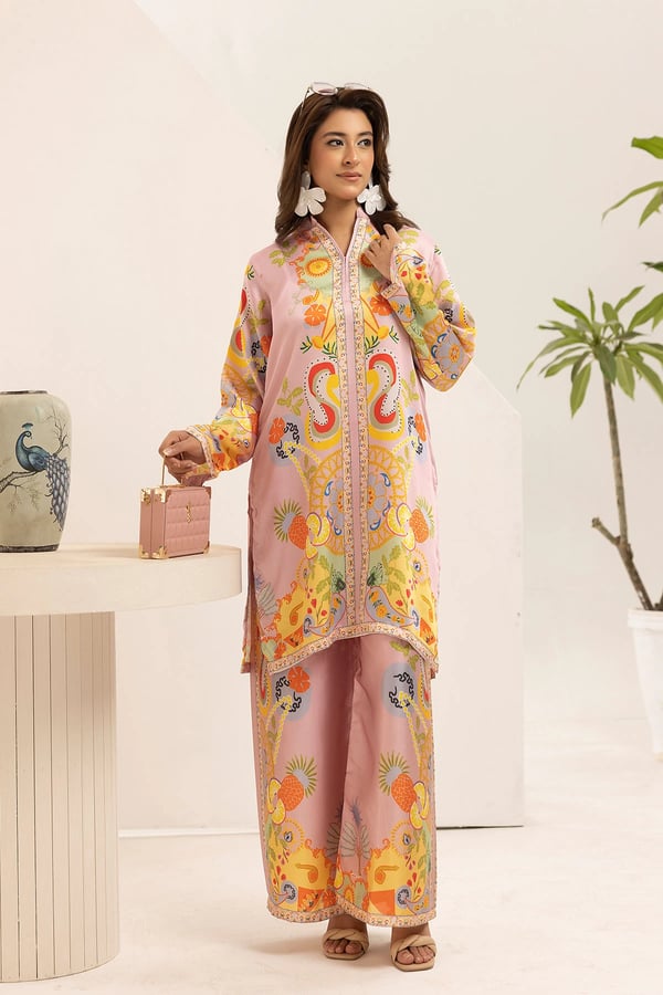 Shiffonz silk lux printed 2 piece co-ord set