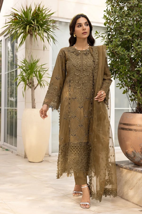Ivana luxe chikankari collection 3 piece embroidered suit