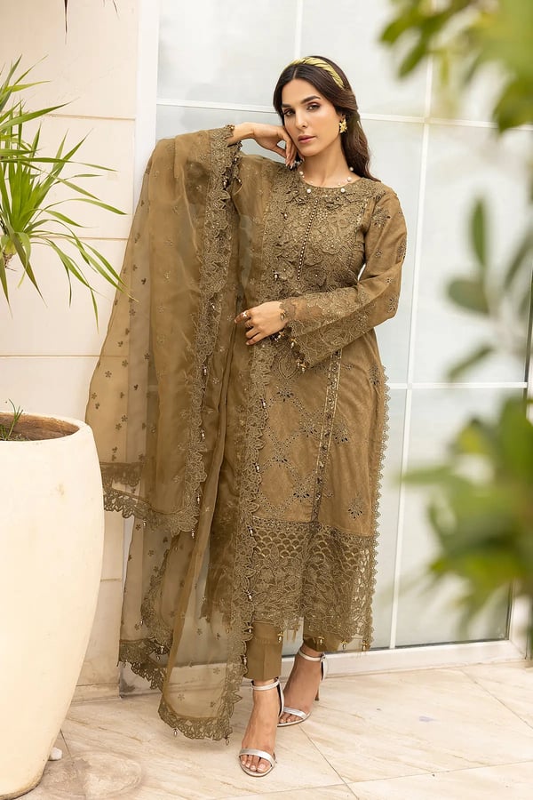 Ivana luxe chikankari collection 3 piece embroidered suit - Image 2