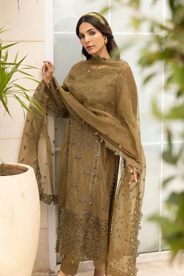 Ivana luxe chikankari collection 3 piece embroidered suit - Image 4