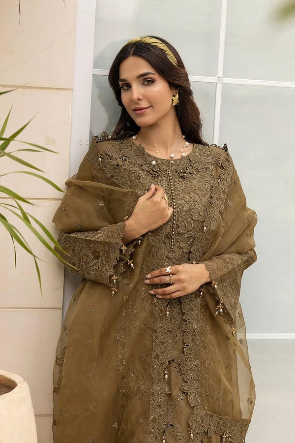 Ivana luxe chikankari collection 3 piece embroidered suit - Image 5
