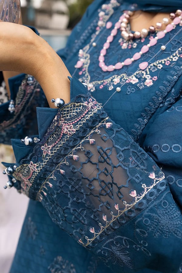Ivana luxe 3 piece chikan kari embroidered collection - Image 5