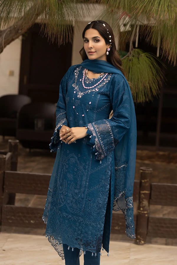 Ivana luxe 3 piece chikan kari embroidered collection - Image 3