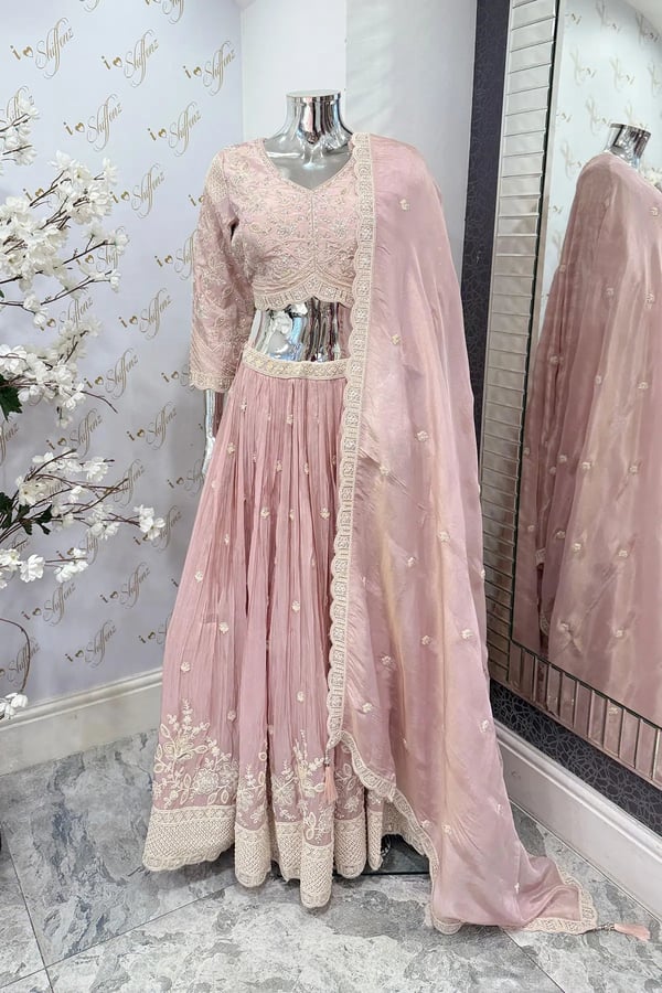 Shiffonz luxe 3 piece embroidered lengha choli