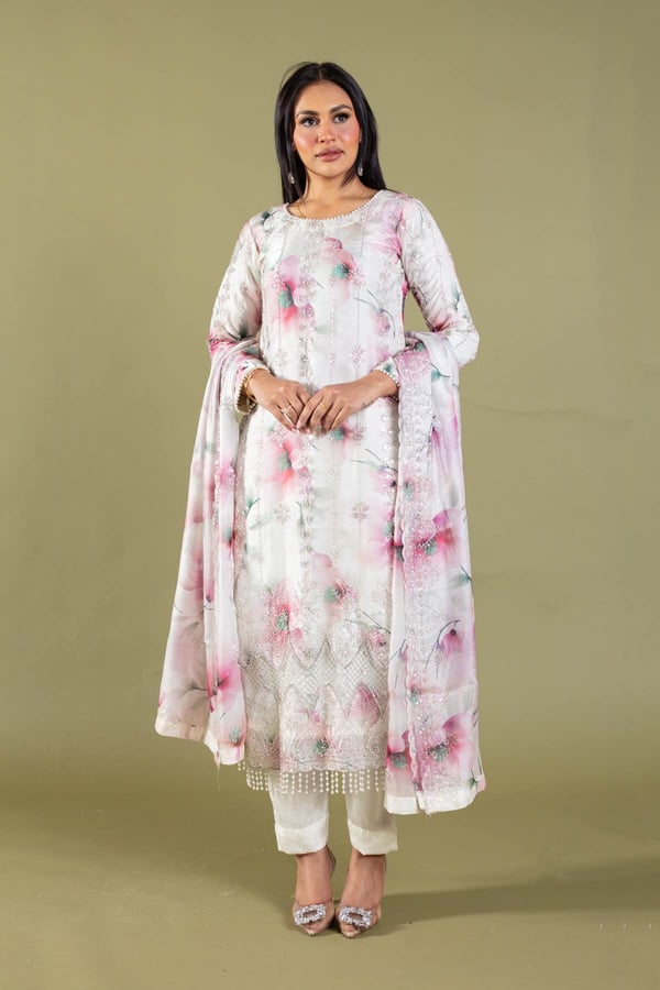 Maya luxe collection 3 piece embroidered suit