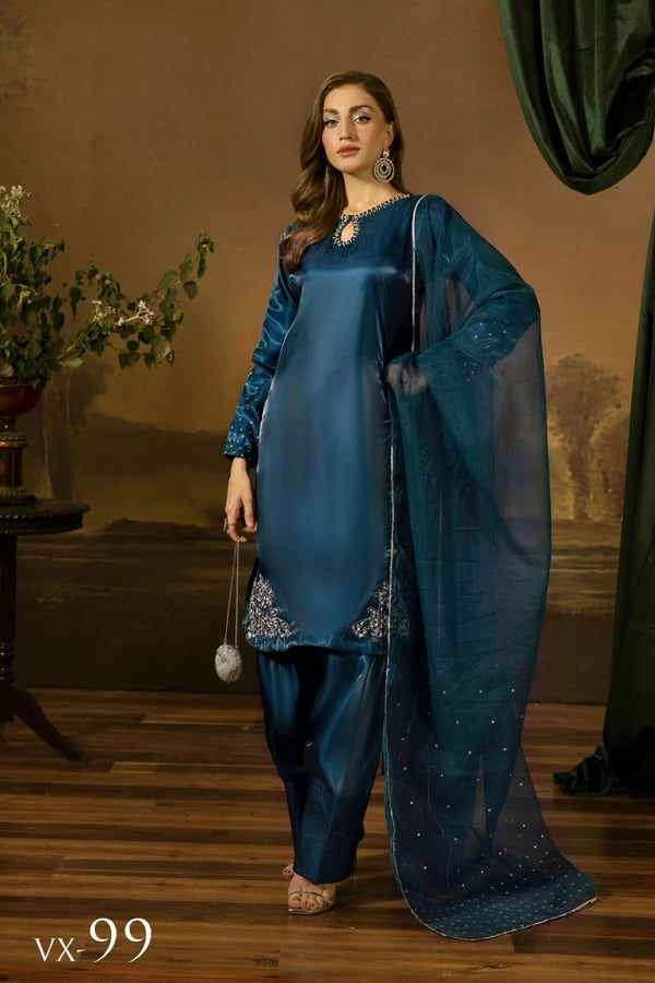 Shiffonz 3 piece premium silk silhouette farshi shalwar edit
