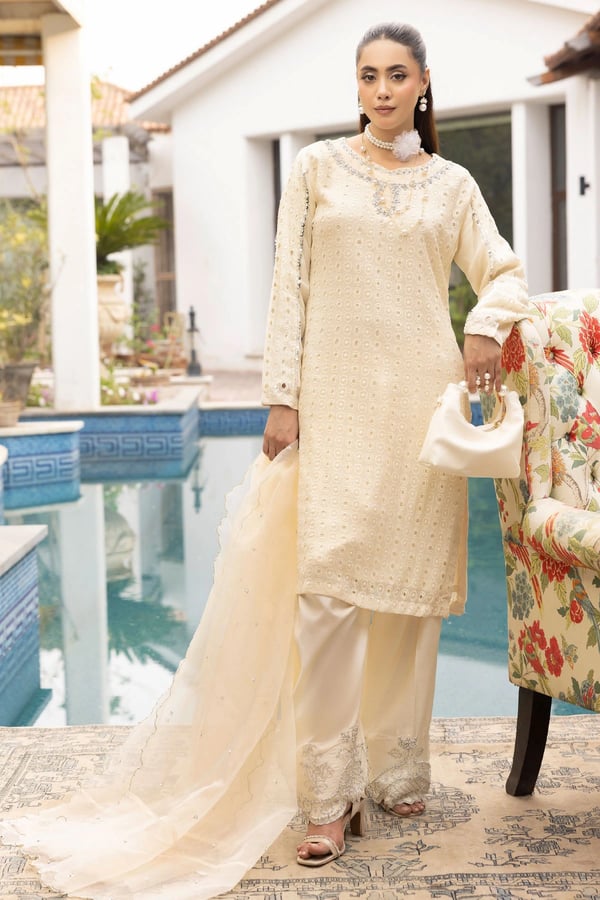Siena luxe collection 3 piece embroidered farshi shalwar suit