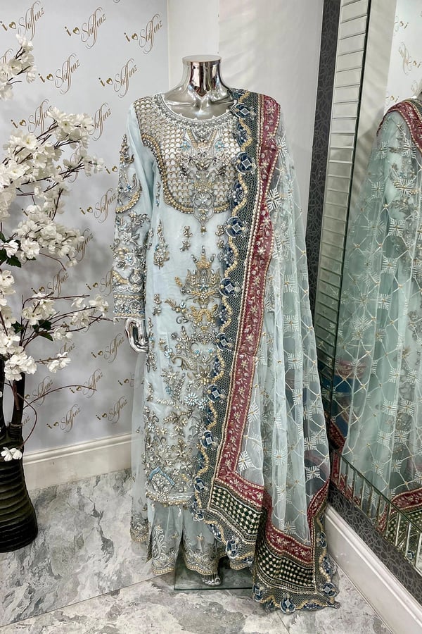 Imrozia premium collection 3 piece embroidered suit - LSGREN, Large