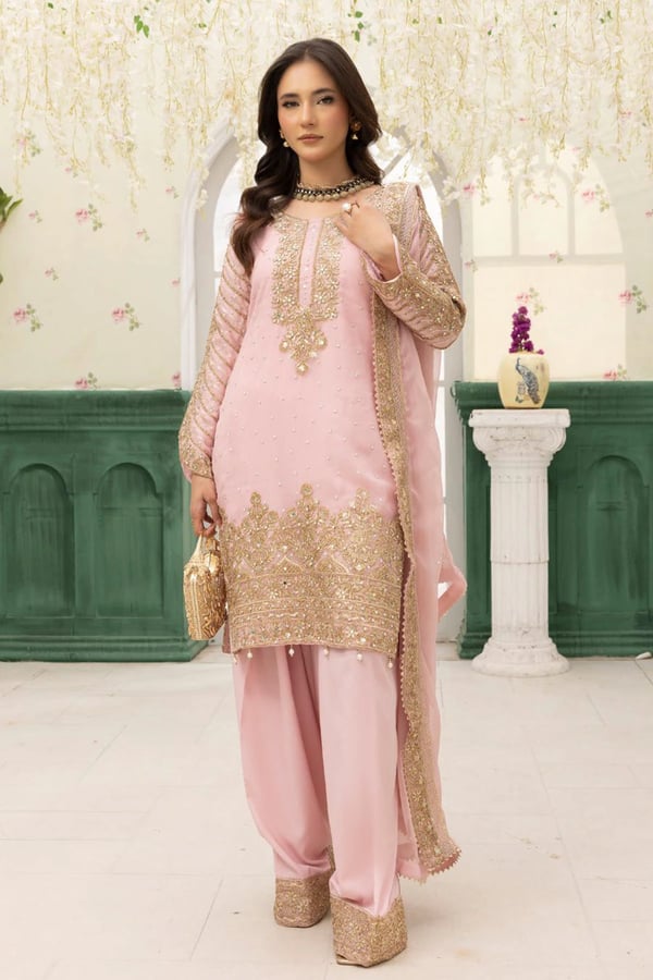 Elisa collection 3 piece farshi shalwar embroidered suit