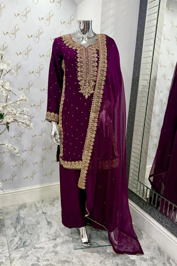Nihan chiffon luxe collection 3 piece suit