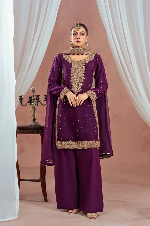 Nihan chiffon luxe collection 3 piece suit