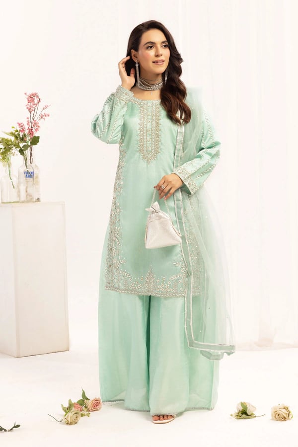 Niham luxe collection 3 piece mother and daughter suit - SGREEN, Large