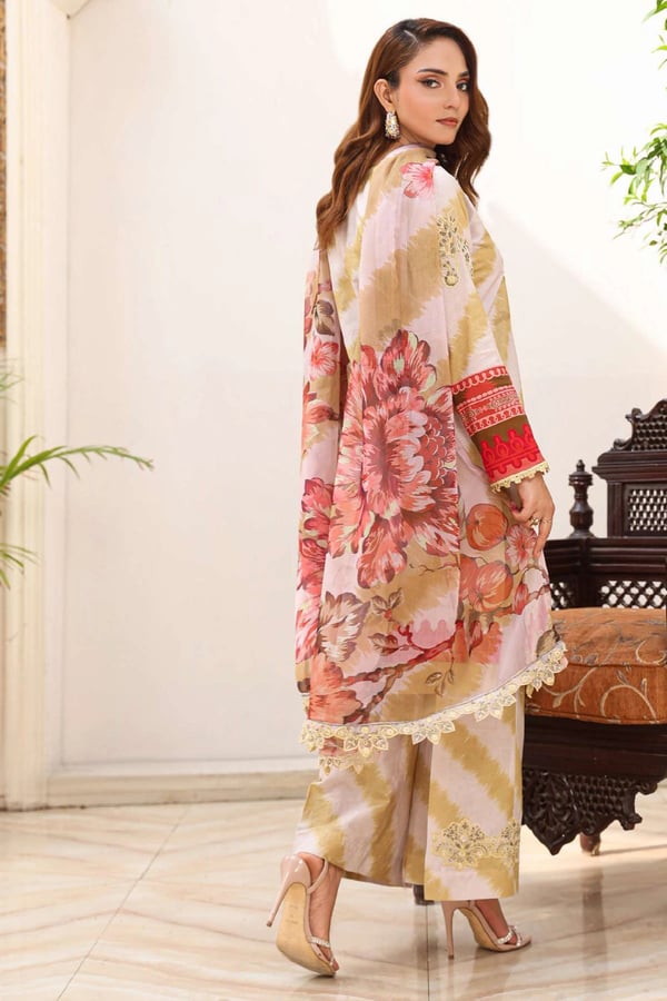 Aghaze Noor collection 3 piece embroidered suit - Image 2
